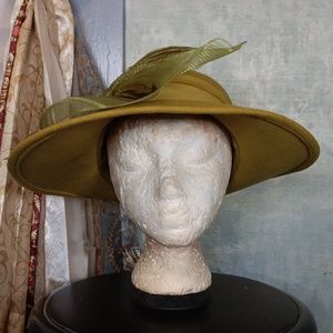 Georgi Green Felt Derby Winter Hat